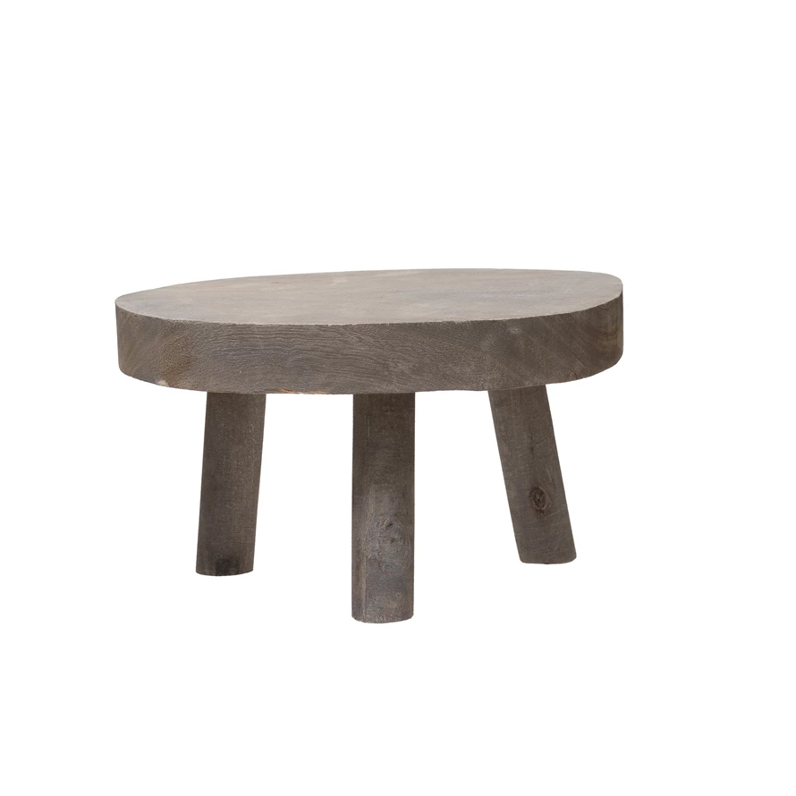 Paulownia Wood Pedestal w/ Grey Wash image 0