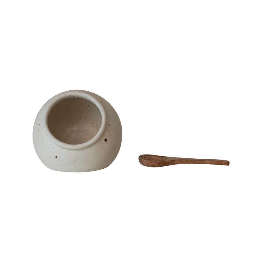 Salt Cellar with Wood Spoon image 0