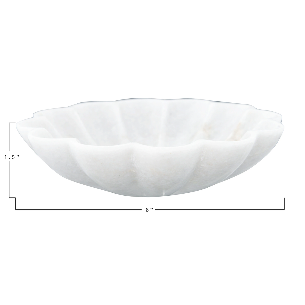 Carved Marble Flower Shaped Dish image 5