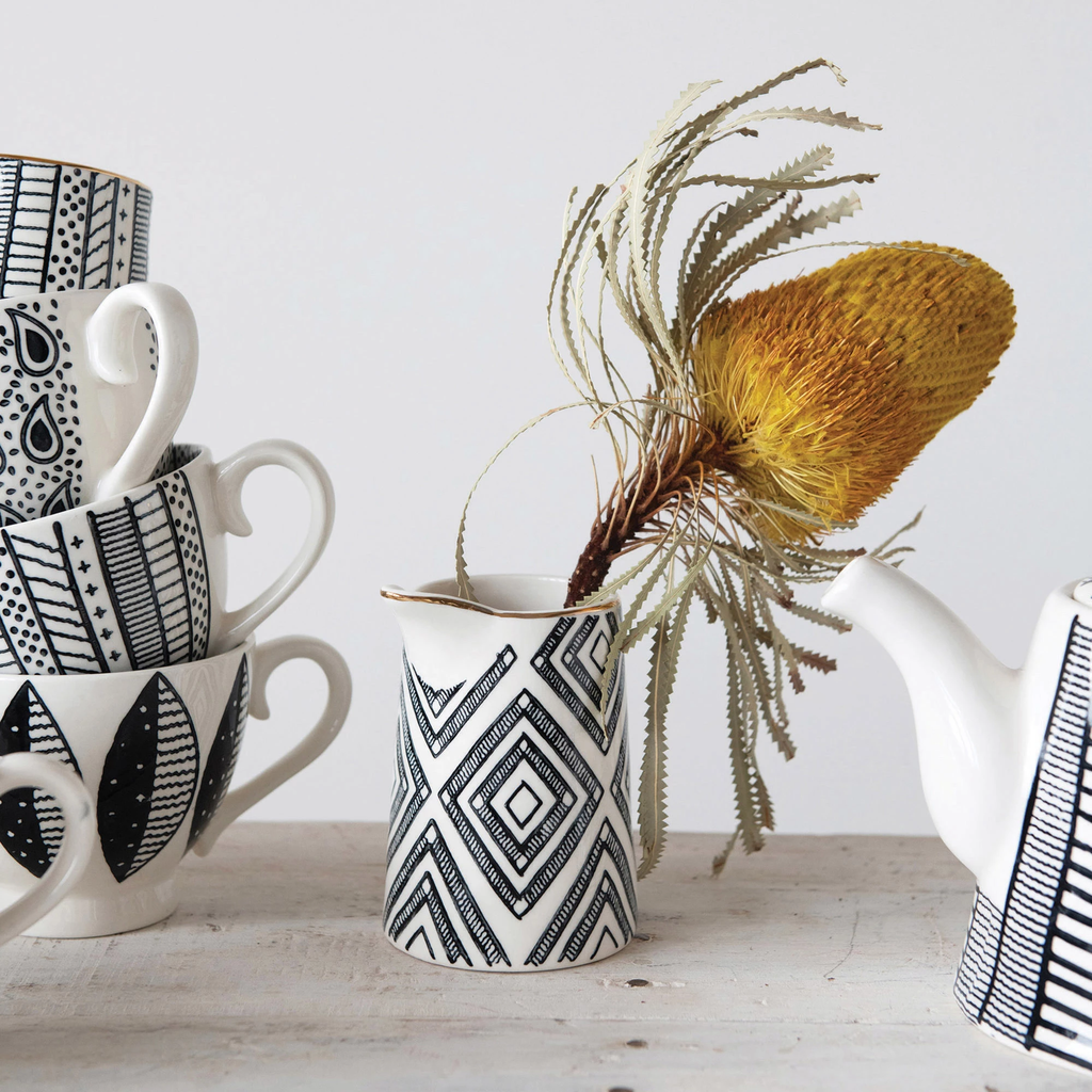 Stoneware Creamer with Pattern image 1