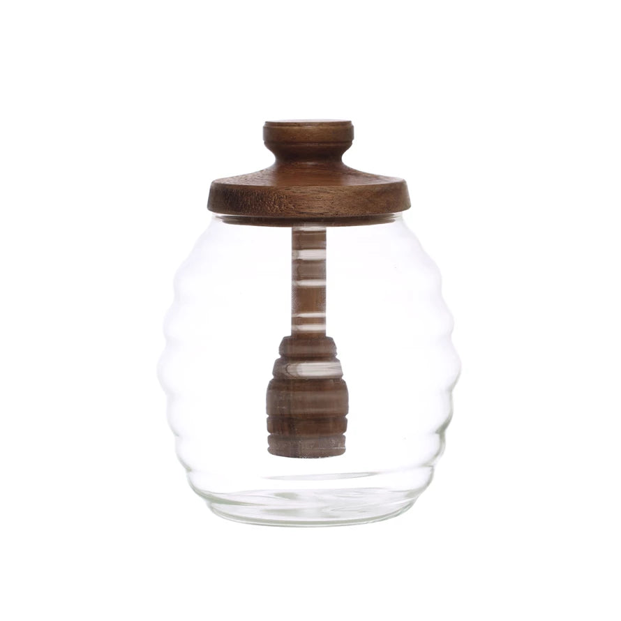 Honey Jar w/ Lid and Dipper image 0