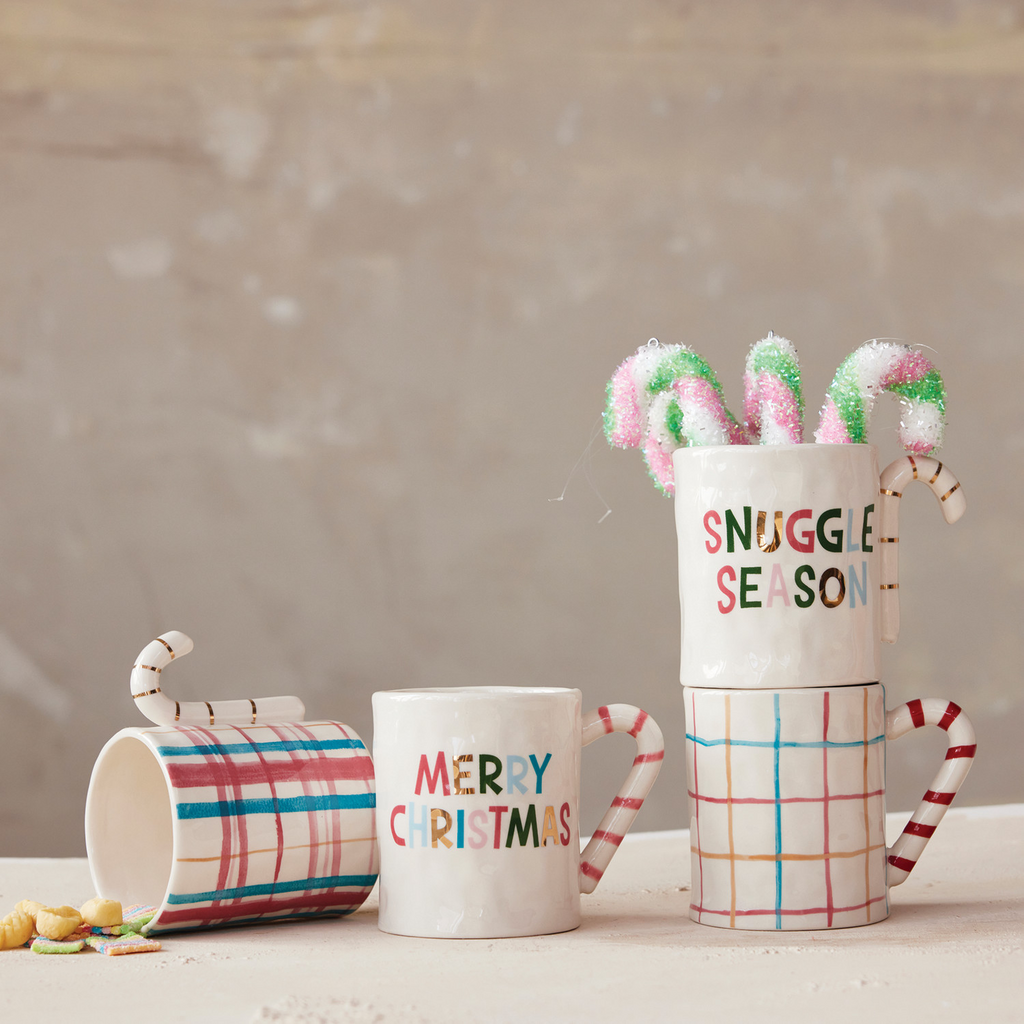 Stoneware Mug with Candy Cane Handle image 5