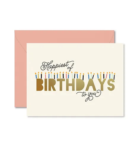 Happiest of Birthdays Coral Greeting Card image 0