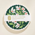 Green and Lavender Floral Coasters image 0