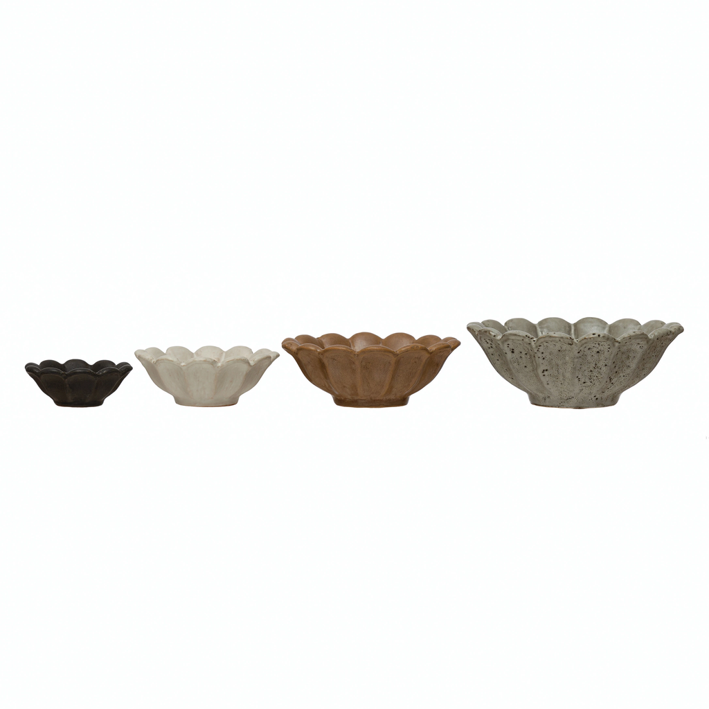 Stoneware Flower Bowls (Set of 4) image 3