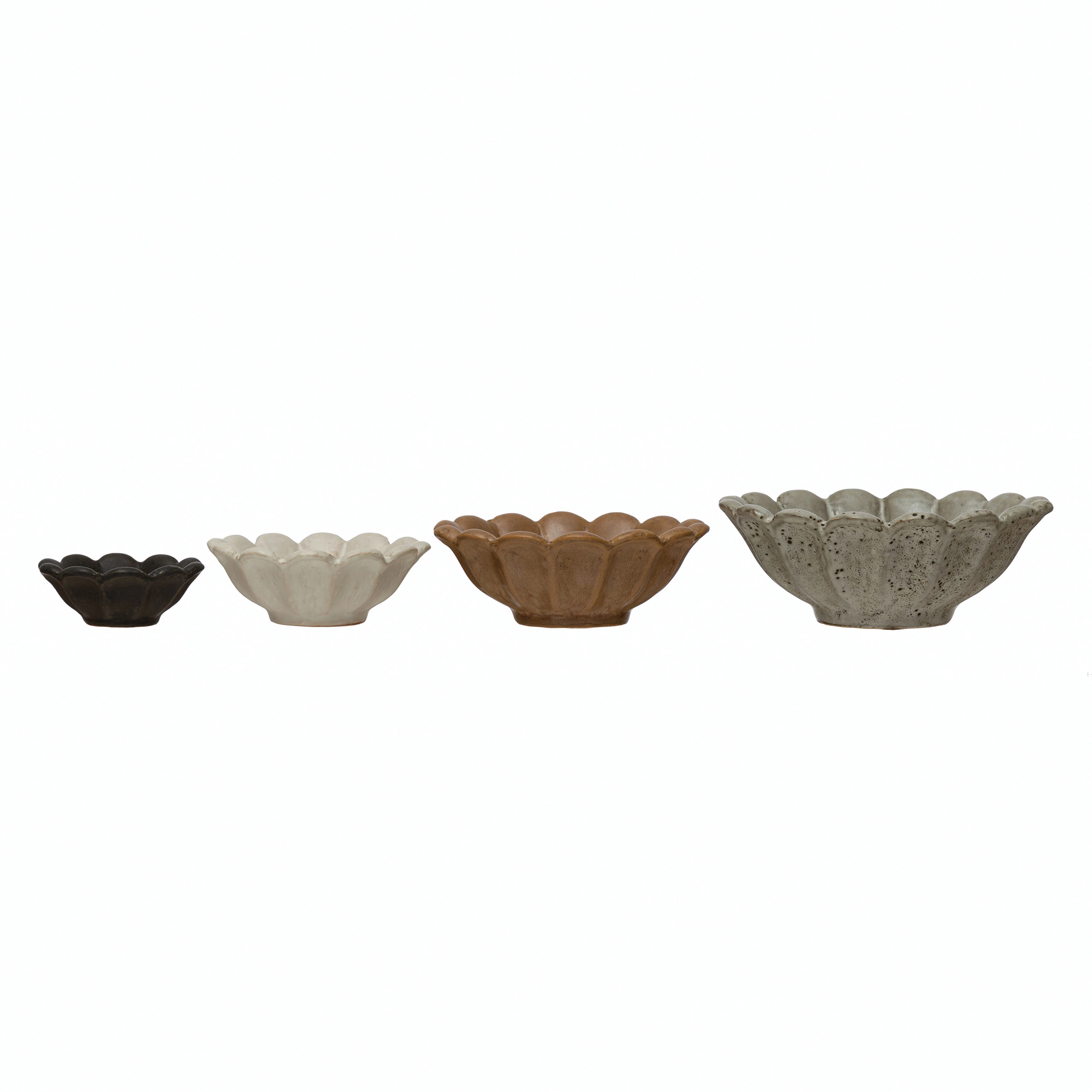 Stoneware Flower Bowls (Set of 4) image 3