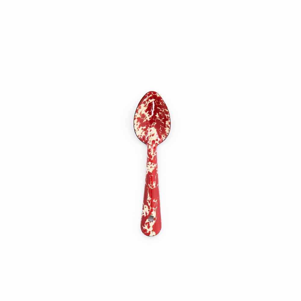 Splatter Tea Spoon - Burgundy & Cream