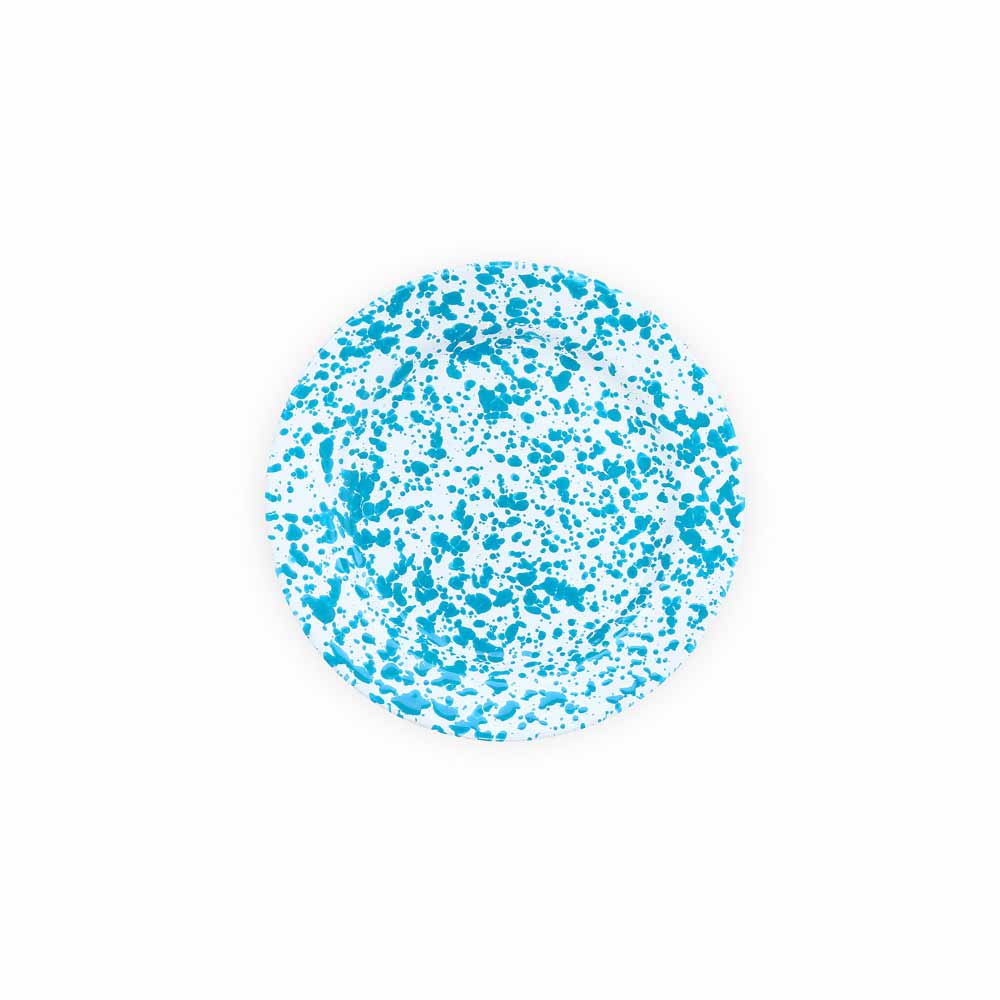 Splatter Salad Plate - Turquoise & White