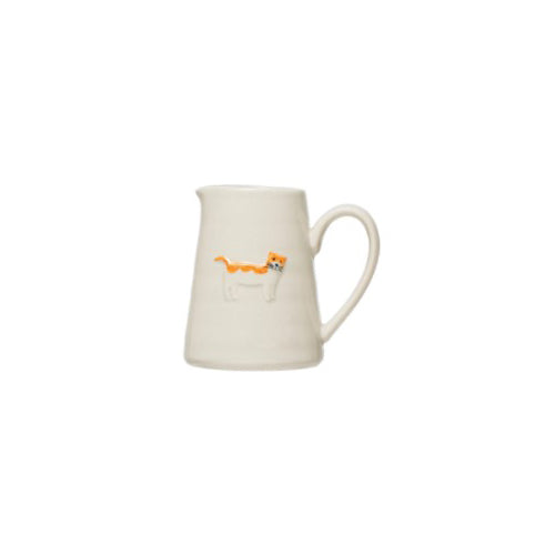 Hand-Painted Cat/Dog Stoneware Creamer image 3