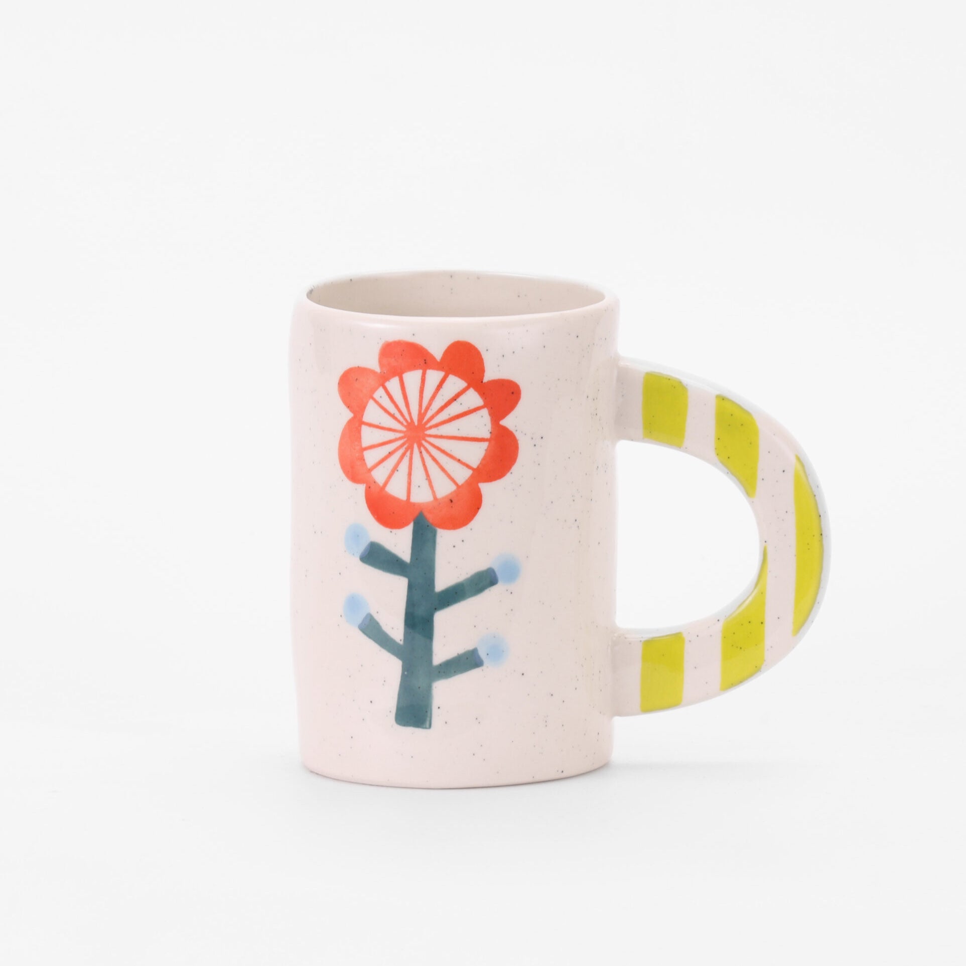 Red Wheel Flower Ceramic Mug image 0