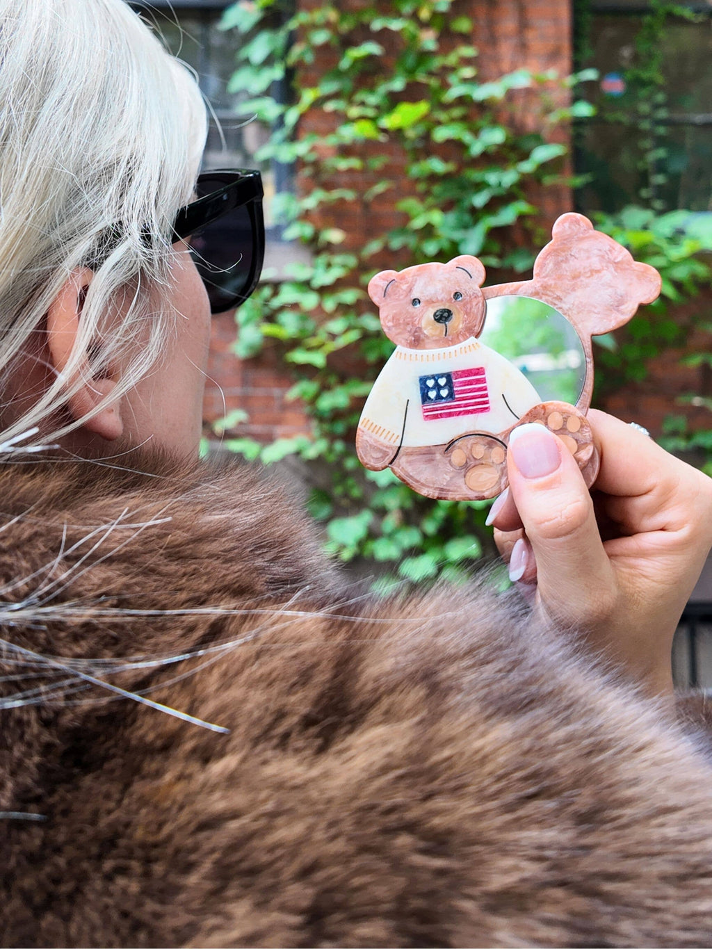 Americana Teddy Compact Mirror