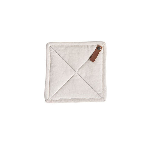 Square Cotton Pot Holder with Leather Loop image 0