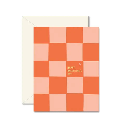 Checkered Valentine Greeting Card image 0