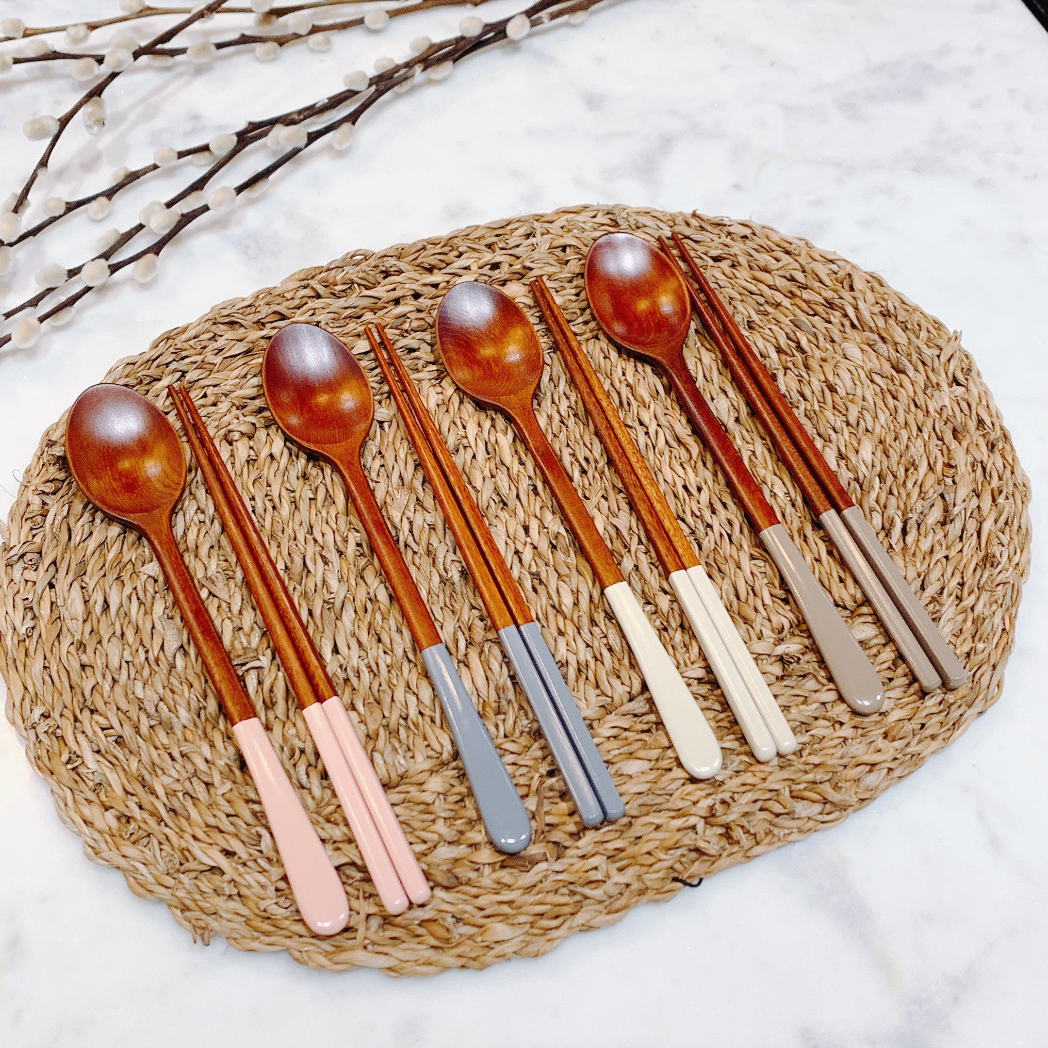Pastel Wood Flatware Set image 0