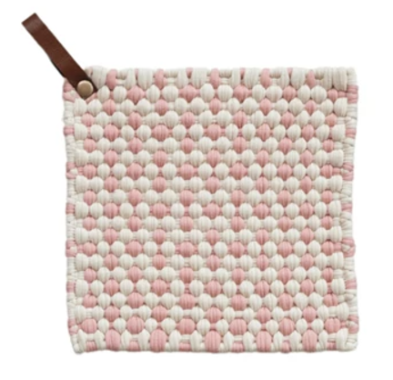 Crocheted Pot Holder with Leather Loop image 2
