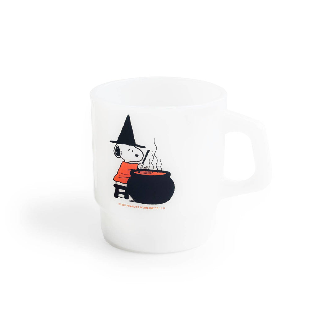 Snoopy Witch Milk Glass Mug