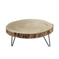 Wood Pedestal with Metal Legs image 0