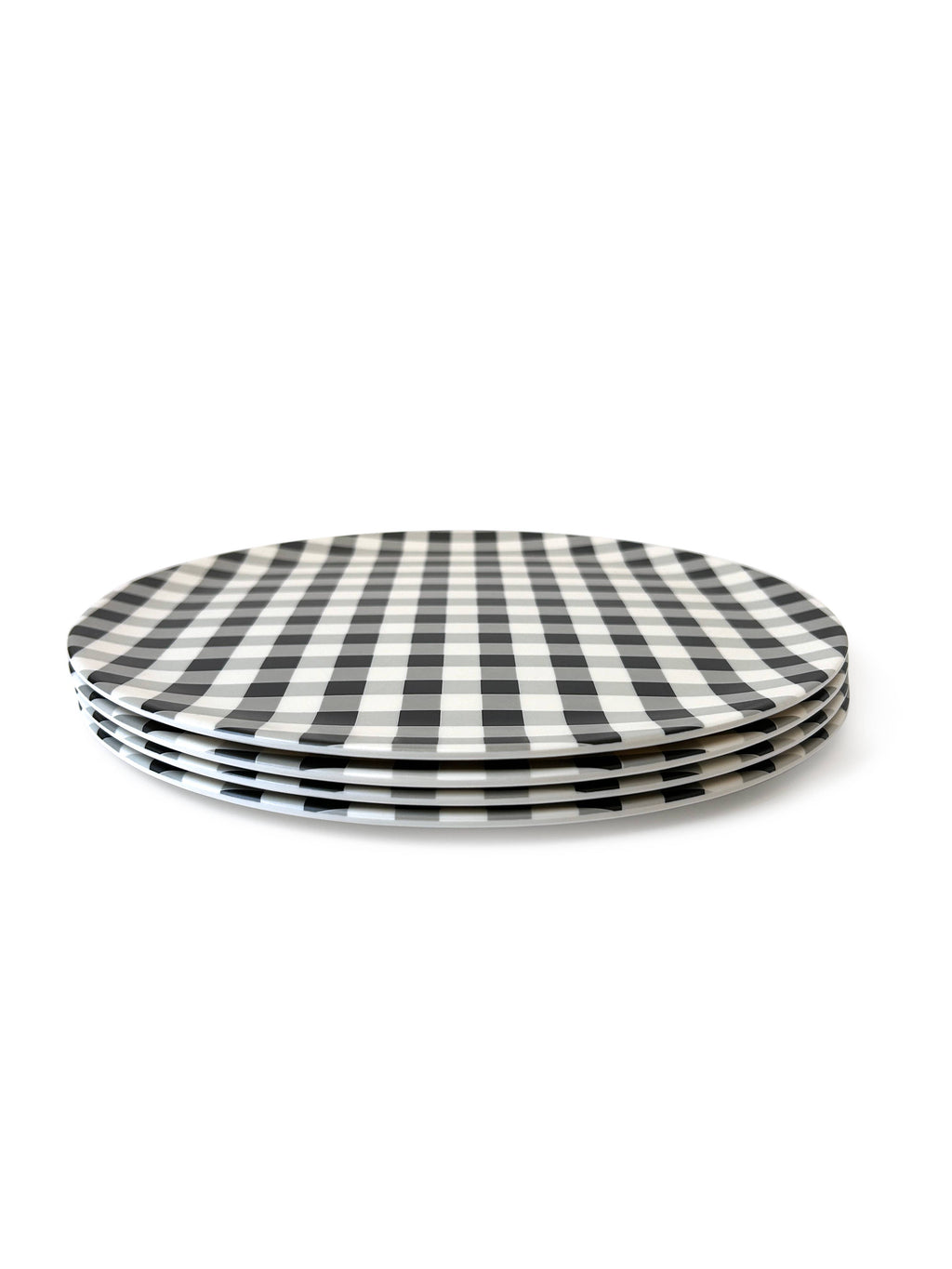 Gingham Black Dinner Plate