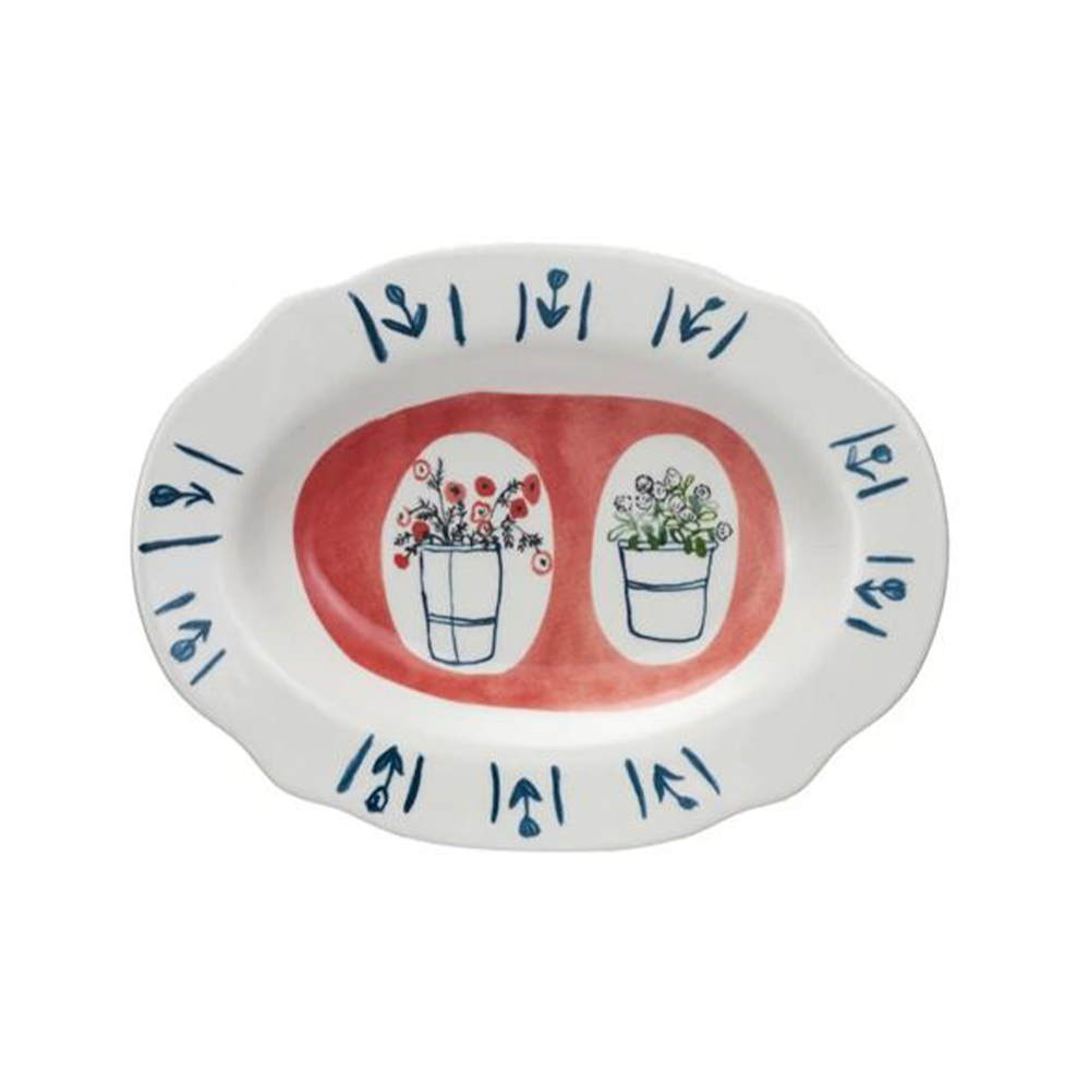 Hand-Painted Plate w/ Scalloped Edge image 1