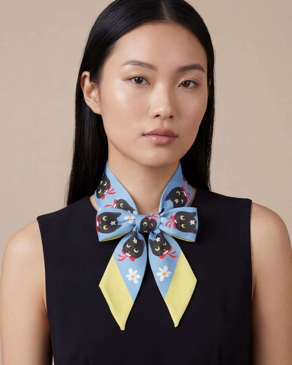 Naoko Cat Twilly Ribbon Scarf