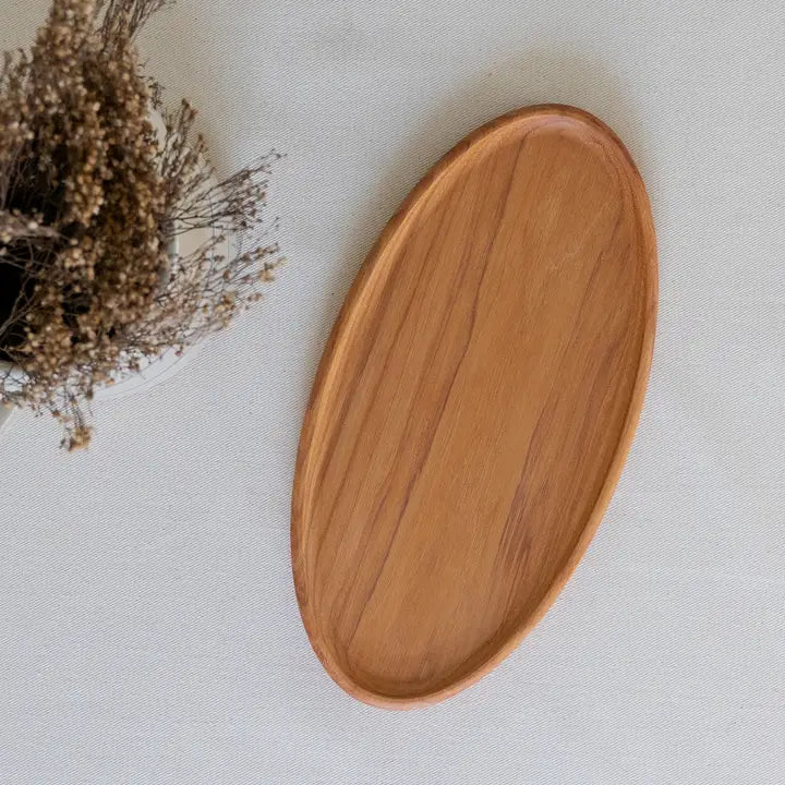 Hilda Oval Wood Serving Platter image 1