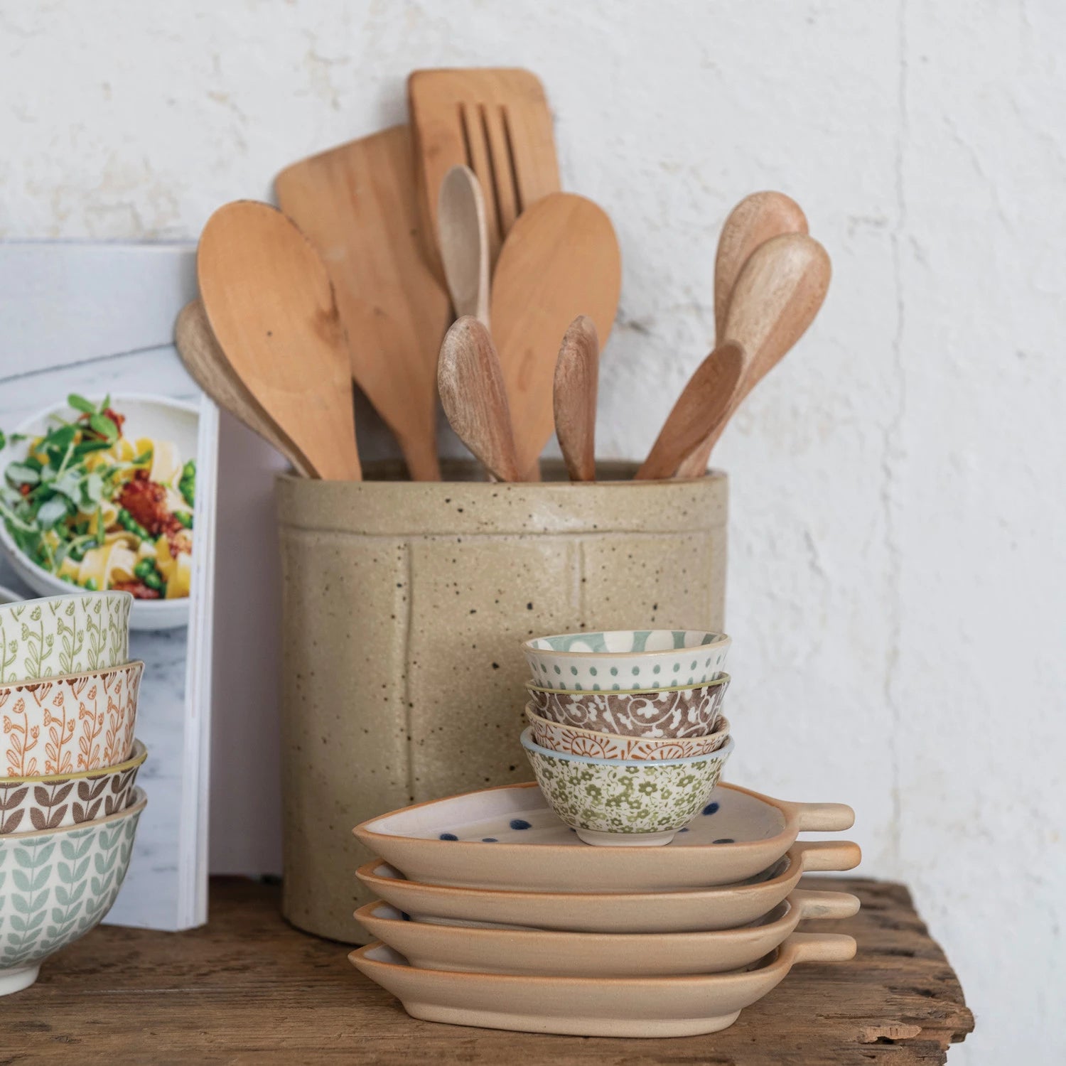 Stoneware Pinch Pot w/ Pattern - Set of 4 image 2