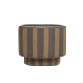 Stoneware Planter w/ Wax Relief Stripes image 0