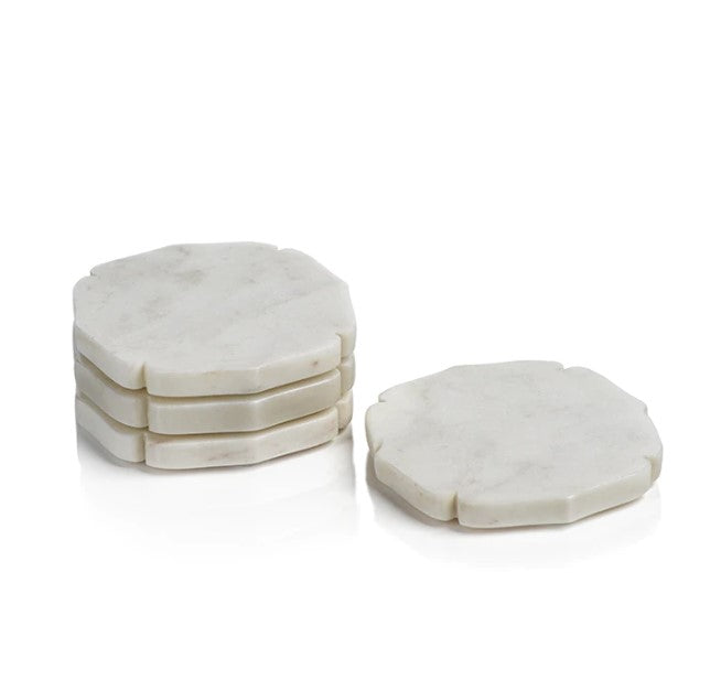 Pietre White Marble Coasters (Set of 4) image 0