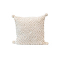 Cotton Tufted Pillow with Pom Poms image 0