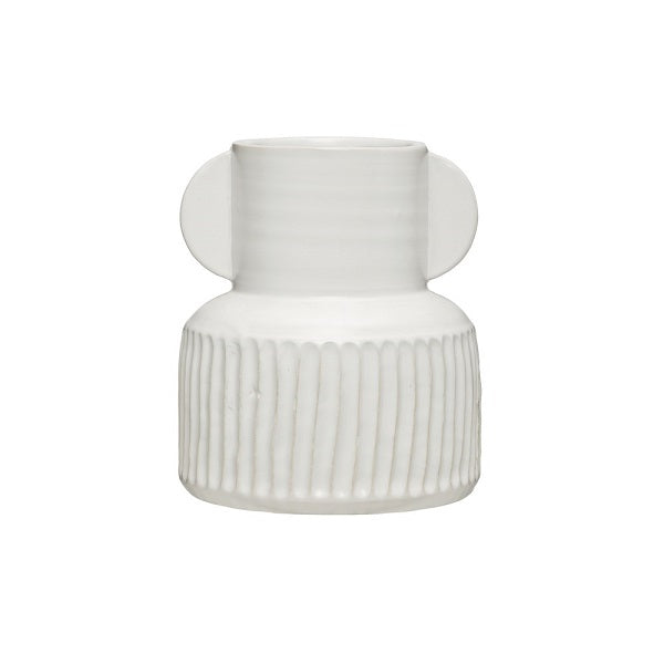 White Pleated Vase image 0
