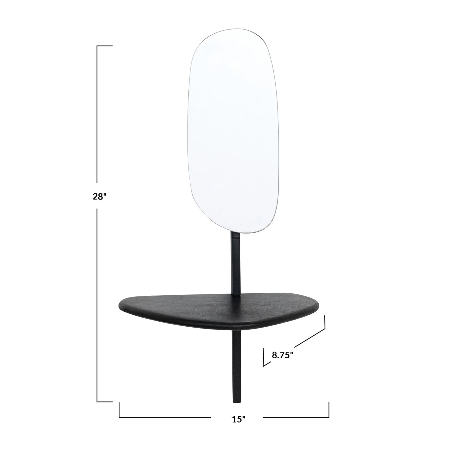 Organic Wall Mirror w/ Shelf image 3