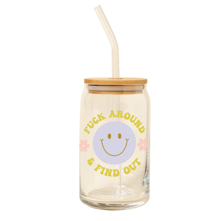Can Glass w/ Lid & Straw image 0