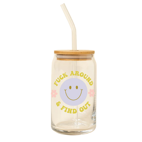 Can Glass w/ Lid & Straw image 0