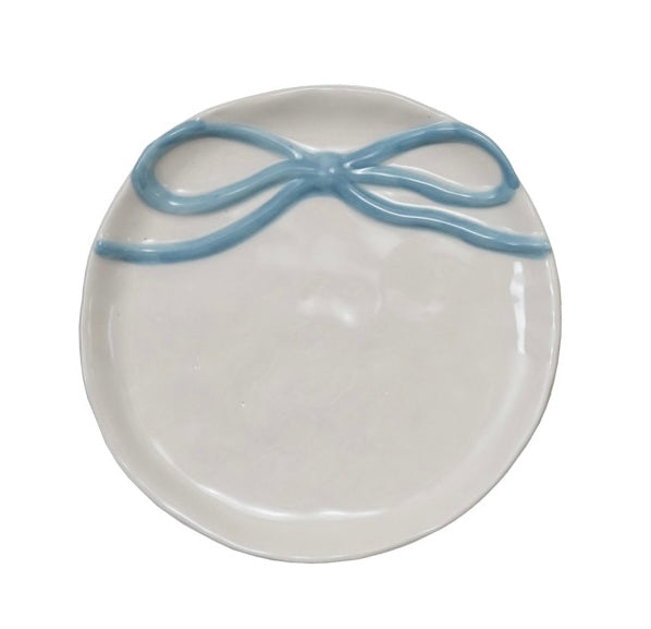 Round Stoneware Dish with Bow image 2