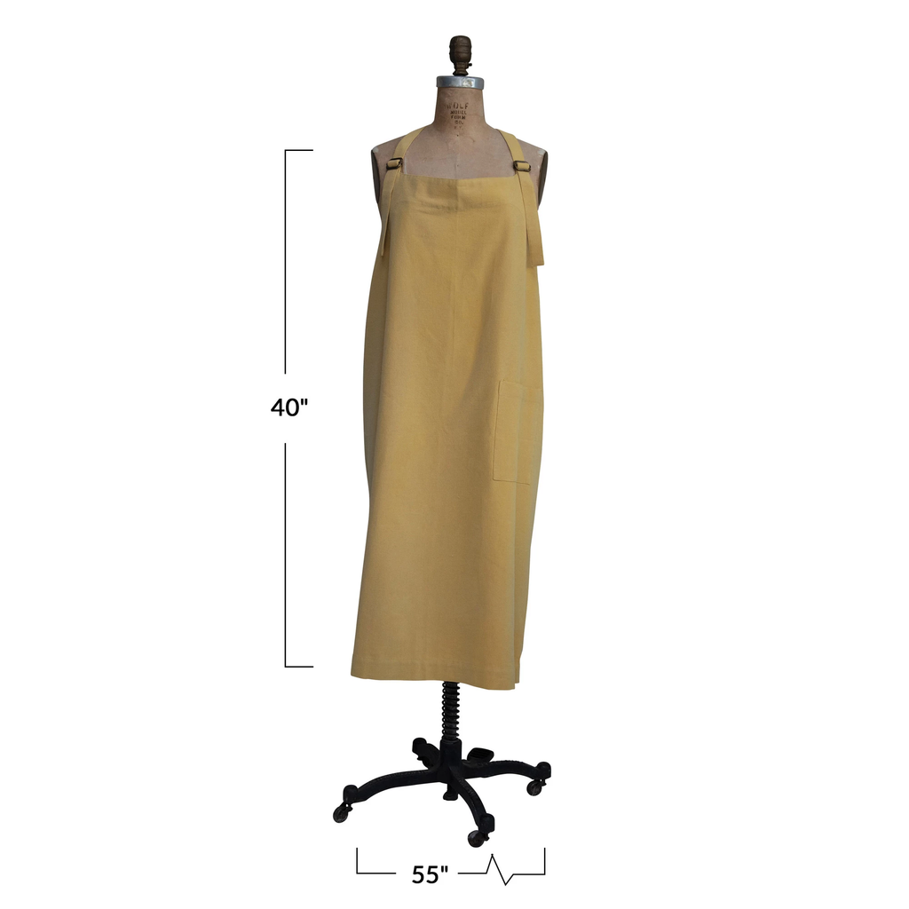 Cotton Cross Back Apron - Yellow image 4