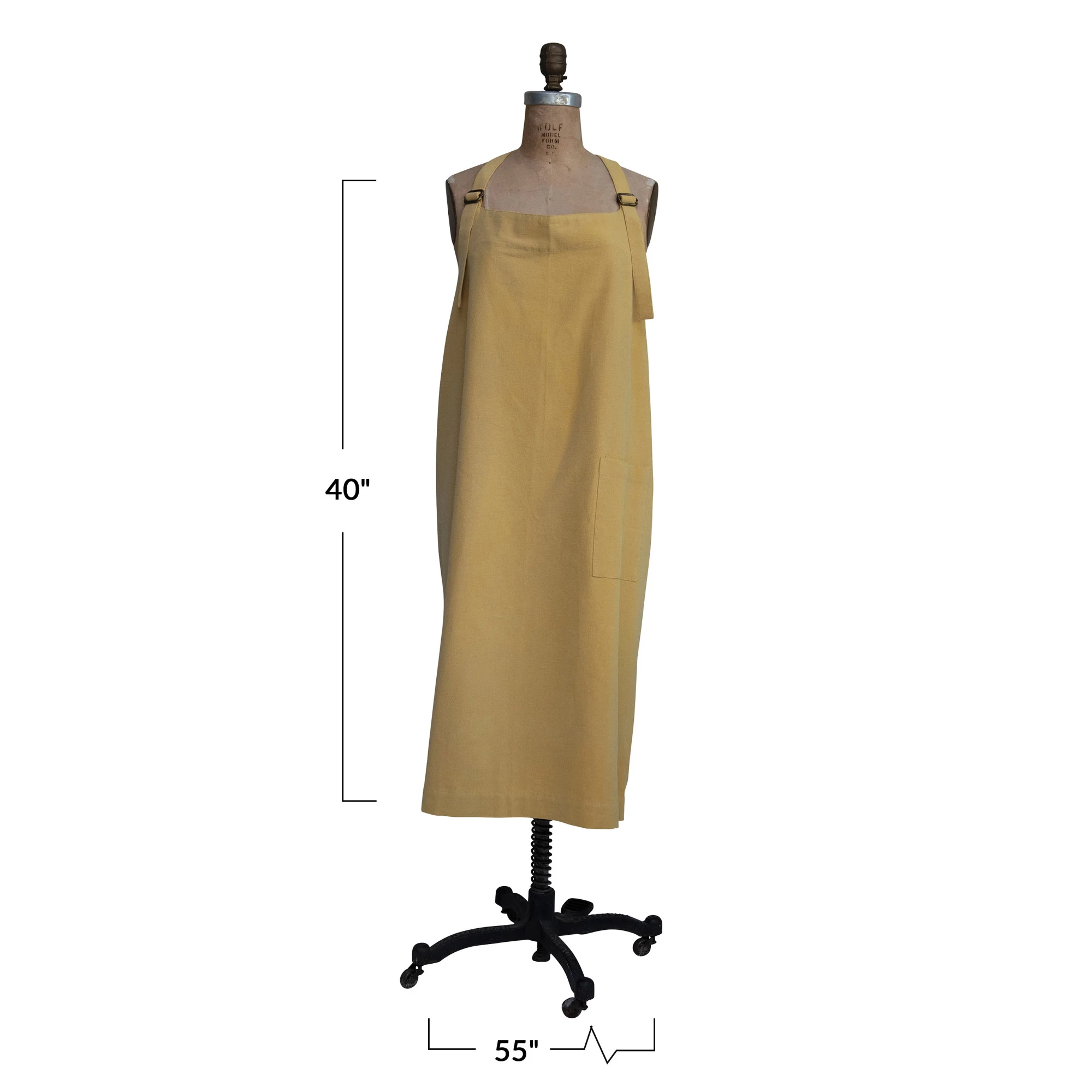 Cotton Cross Back Apron - Yellow image 4