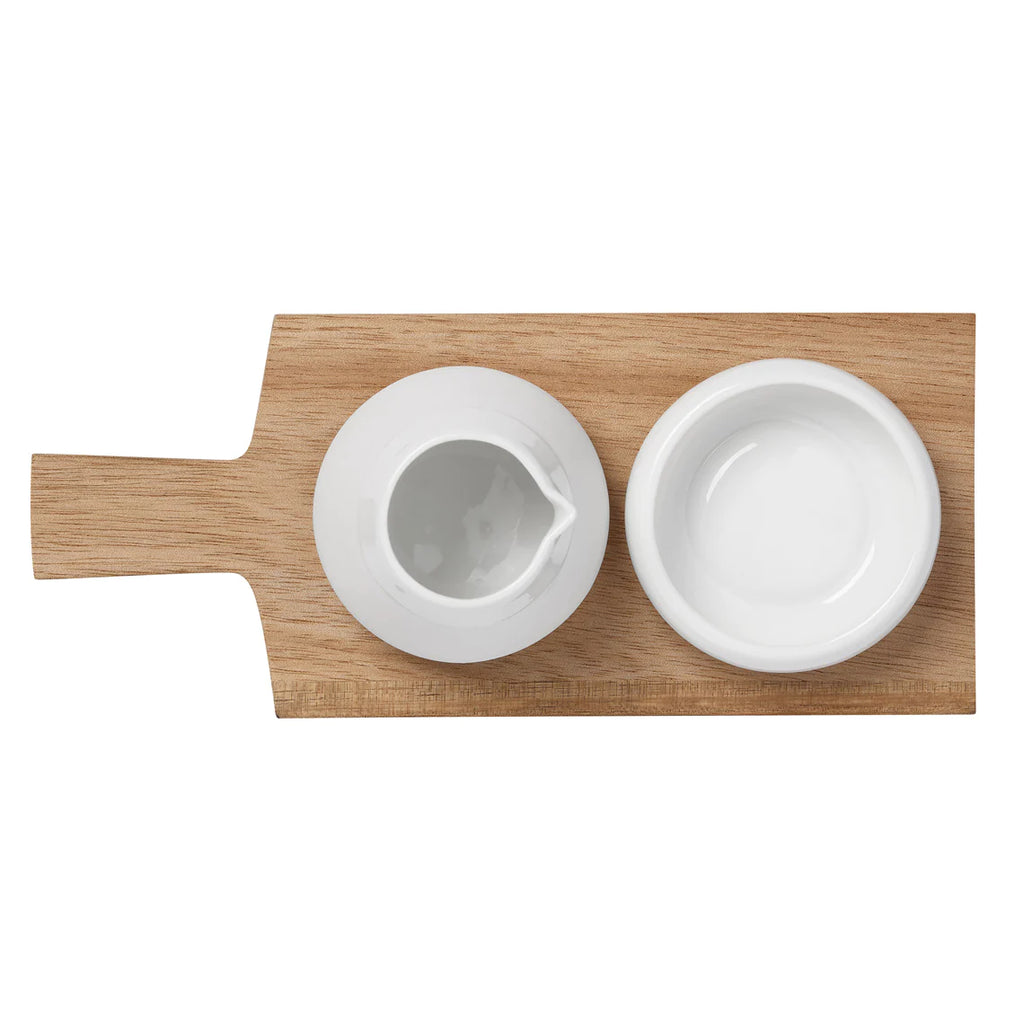 Oil And Salt Pots w/ Acacia Tray image 1