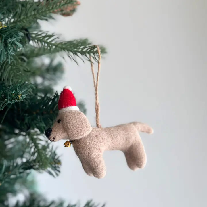 Felt Ornament - Dachshund w/ Christmas Hat image 2