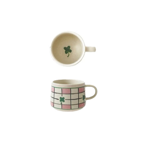 Hand-Painted Stoneware Mug with Pattern image 3