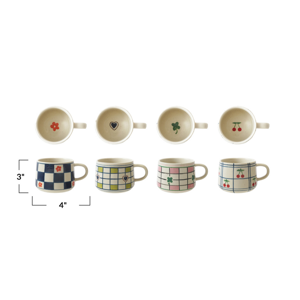 Hand-Painted Stoneware Mug with Pattern image 6