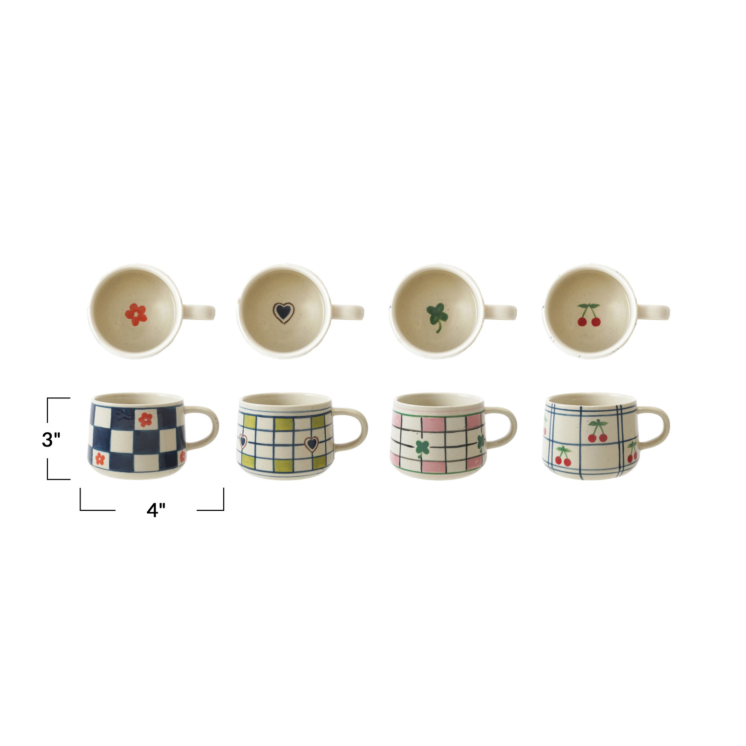 Hand-Painted Stoneware Mug with Pattern image 6