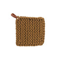 Crocheted Pot Holder Leather Loop image 0