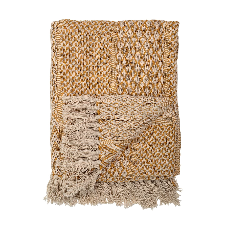 Cotton Blend Knit Throw with Fringe image 0