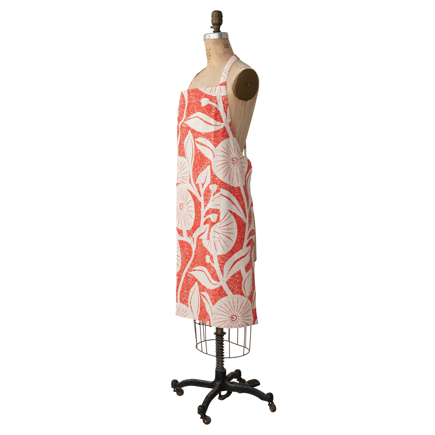 Crossback Apron w/ Floral Pattern & Pocket image 2