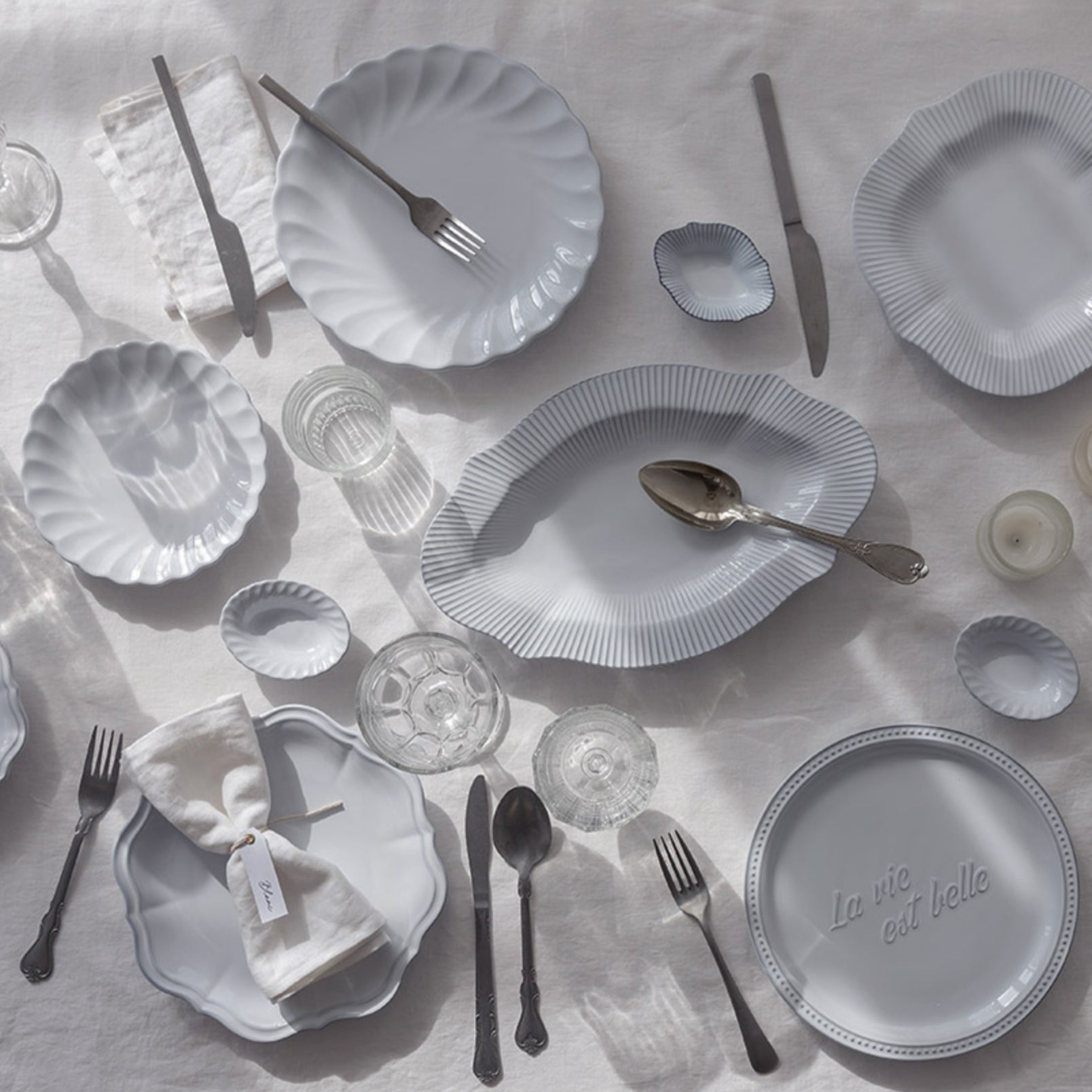 Blanc Pleats Plate Set image 8