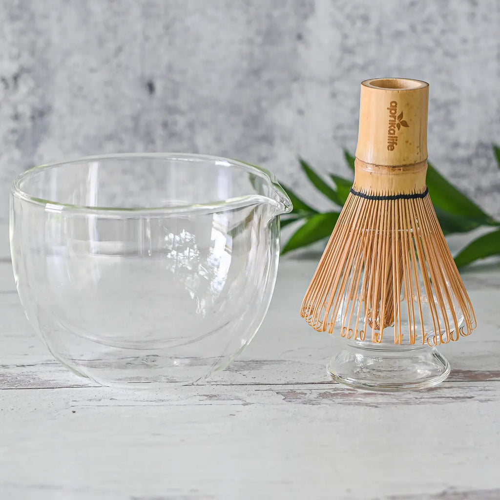 Double Sided Glass Matcha Bowl with Spout image 1