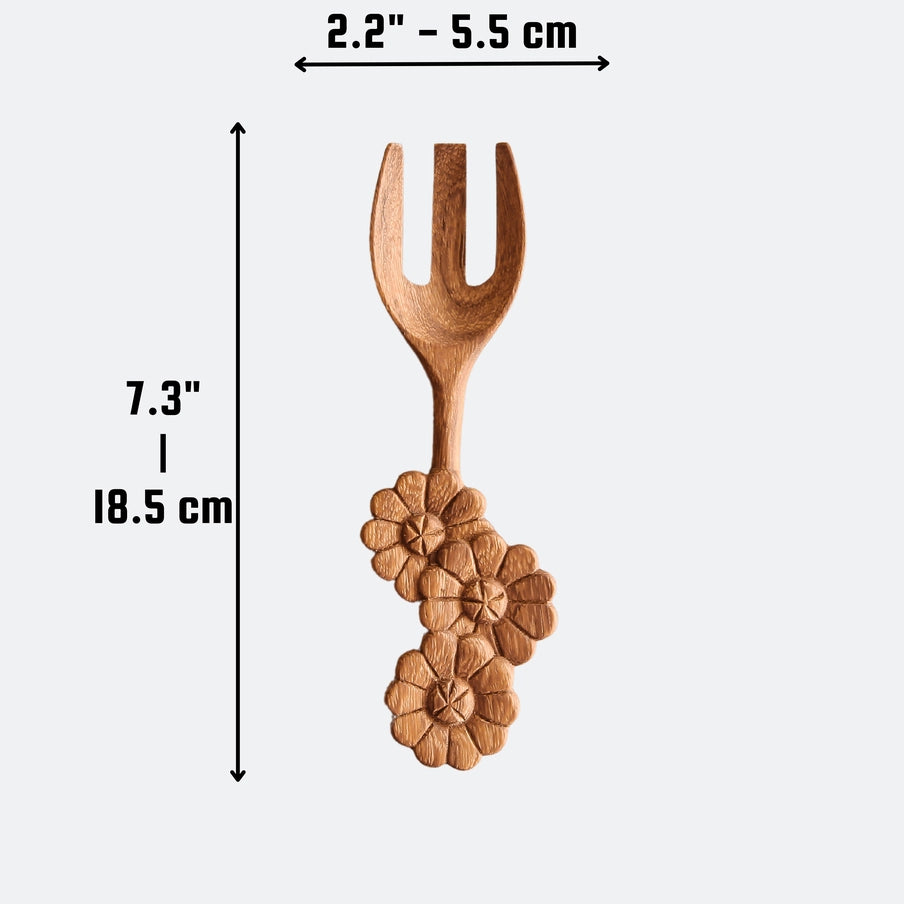 Three Flowers Wooden Spoon & Fork Set image 10