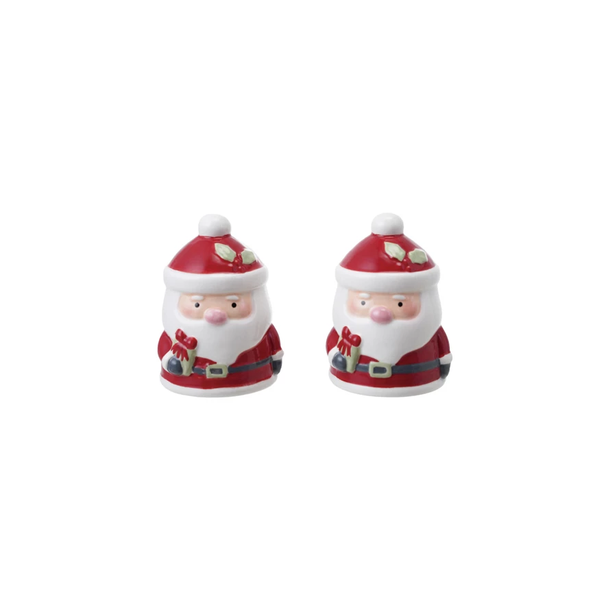 Hand-Painted Ceramic Santa Shaped Salt & Pepper Shakers image 0