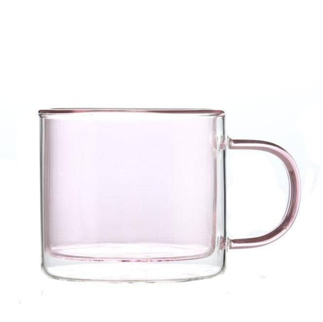 Colored Double Wall Glass Mug image 0