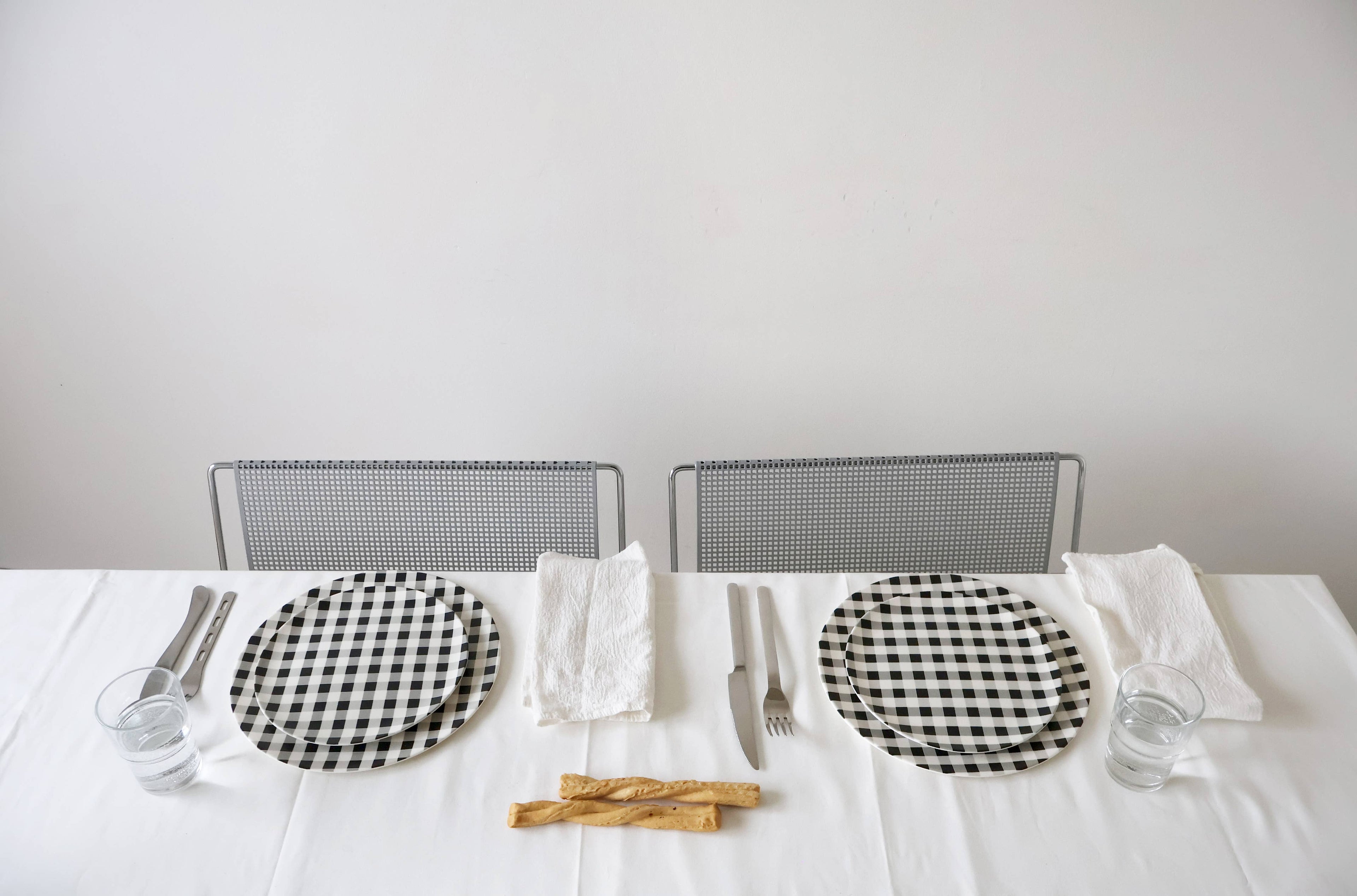 Gingham Black Side Plate